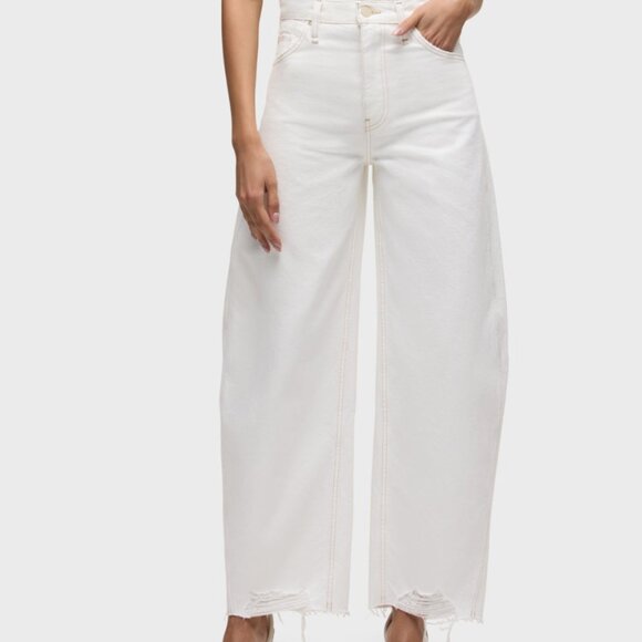 Hudson Jean's Bailey relaxed low rise barrel jeans in white